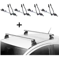 VDP 4x porte-vélos SAGITTAR + barres de toit EVO ALU compatibles avec Hyundai i30 (FD) 3-5 portes 2007-2012