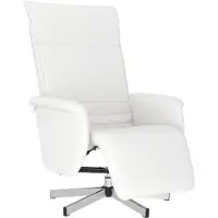 Syfax Fauteuil inclinable avec repose-pieds blanc similicuir