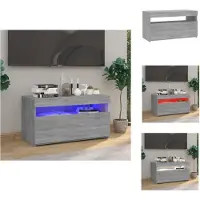 vidaXL Armoire TV avec lampes LED Gris Sonoma 75x35x40 cm - Meuble TV
