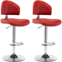 Syfax Tabourets de bar lot de 2 rouge bordeaux similicuir