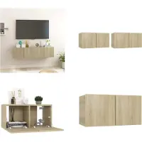 vidaXL Meubles TV suspendus 2 pièces Chêne Sonoma 60x30x30 cm - Armoire TV - Armoires TV - Meubles TV