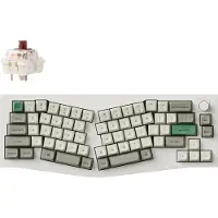 Keychron Q8 Max (Alice Layout) QMK/VIA Clavier mécanique sans fil, QWERTY US, Knob, Shell White, Gateron Jupiter Brown Q8M-P3