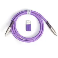 Keychron Double-Sleeved Geek Cable - Câble spiralé pour clavier mécanique Violet / Type-C