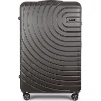 Solier Medium travel suitcase luggage 24" ABS hard on wheels lightweight 56L dark grey
