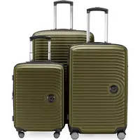 Hauptstadtkoffer - Mitte - Set de valises 3 trolley à coque dure, TSA, extension XXL, 4 roulettes (S, M & L),Avocado