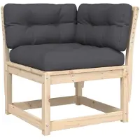 Syfax Canapé d'angle de jardin et coussins 73x73x78cm bois pin massif