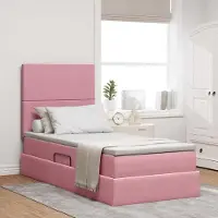 Prolenta Maison Exclusive - Lit coffre avec matelas Rosa 90 x 190 cm, velours