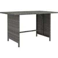 Prolenta Maison Exclusive - Table de jardin 110 x 70 x 65 cm, rotin synthétique gris