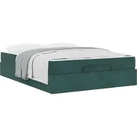 Syfax Cadre de lit avec matelas 2 pcs Vert Velours