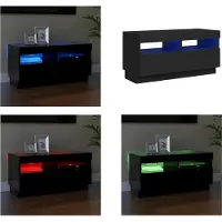 vidaXL Armoire TV avec lampes LED Noir 80x35x40 cm - Armoire TV - Armoire TV Avec LED - Meuble TV