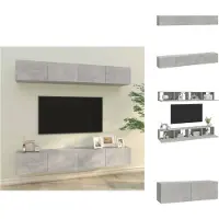 vidaXL Armoires murales TV 4 pcs. Gris béton 100x30x30 cm - Meubles TV