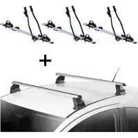 VDP 3x porte-vélos SAGITTAR + barres de toit EVO ALU compatibles avec Mazda 5 (CR-CW) 5 portes 2005-2015