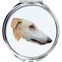 Art-Dog Barzoï, lévrier russe, Barzaia - Miroir avec photo et imprimé géométrique de la marque