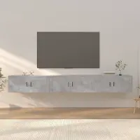 Prolenta Maison Exclusive - Meubles TV muraux 3 pièces gris béton 100 x 34,5 x 40 cm
