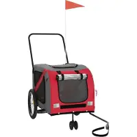 Syfax Remorque de vélo pour animaux de compagnie rouge et gris