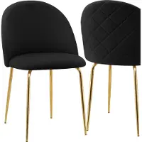 EHokery Chaise en velours Fargo Gold Velvet Black