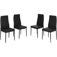 Vicco Chaise de salle à manger Grand Noir 42.5x48cm Lot de 4, Model 40742
