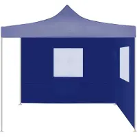 Syfax Tente de réception pliable avec 2 parois 2x2 m Acier Bleu