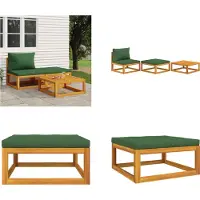 vidaXL Ensemble de salon de jardin 3 pièces avec coussins en bois massif d'acacia - Ensemble de salon de jardin - Ensemble de salon d'extérieur - Ensemble de salon de jardin