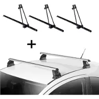 VDP 3x porte-vélos ORION + barres de toit EVO ALU compatibles avec Peugeot 407 3-4 portes 2004-2012