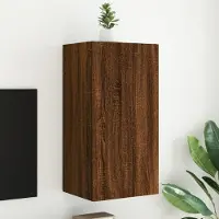 Prolenta Maison Exclusive - Meuble TV avec éclairage LED, aspect chêne brun, 40,5 x 35 x 80 cm