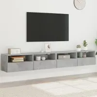 Prolenta Maison Exclusive - Meubles TV 2 pièces gris béton 100x30x30 cm Matériau dérivé du bois
