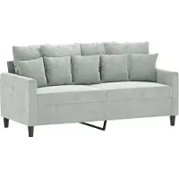 Syfax Canapé à 2 places Gris clair 140 cm Velours