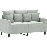 vidaXL Canapé 2 places gris clair 120 cm velours