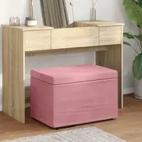 Prolenta Maison Exclusive - Tabouret rose, dimensions 61 x 41 x 40 cm, revêtement en velours et structure en bois d'ingénierie