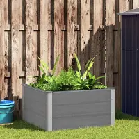 Prolenta Maison Exclusive - Jardinière surélevée en bois composite, 100 x 100 x 54 cm, couleur gris