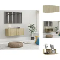 vidaXL Armoire TV Chêne Sonoma 80x30x30 cm Bois composite - Meuble TV
