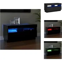 vidaXL Armoire TV avec lampes LED Noir 80x35x40 cm - Meuble TV