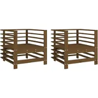 vidaXL Chaises de jardin 2 pcs. Marron miel Pin massif