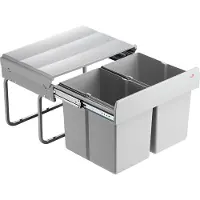 Wesco Double Shorty 1. collecteur de déchets, gris alu. - Poubelle