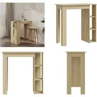 vidaXL Table de bar avec étagère Chêne Sonoma 102x50x103,5 cm Bois composite - Table de bar - Tables de bar - Table de bistrot - Table haute