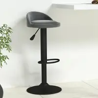 Prolenta Maison Exclusive - Tabouret de bar en velours gris foncé