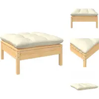 vidaXL Tabouret de pied d'extérieur avec coussin pin massif - éléments de canapé de jardin