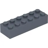 LEGO 2x6 brique 2456 - 10 pièces gris bleuté foncé
