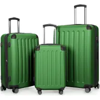 Hauptstadtkoffer - Spree - Set de valises 3 pièces Valises à coque rigide Valises de voyage avec extension Set trolley, TSA, 4 roulettes, S M & L, vert