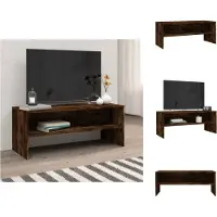 vidaXL Armoire TV chêne fumé 100x40x40 cm Bois composite - Meuble TV