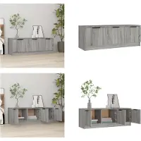 vidaXL Armoire TV Gris Sonoma 102x35x36,5 cm Bois composite - Armoire TV - Meubles TV - Support TV