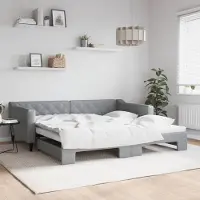 Prolenta Maison Exclusive - Canapé-lit convertible gris clair 100 x 200 cm en tissu