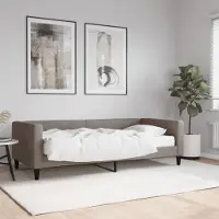 Prolenta Maison Exclusive - Lit de jour avec matelas Taupe 90 x 200 cm en tissu