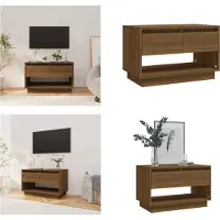 vidaXL Armoire TV brun aspect chêne 70x41x44 cm Bois composite - Armoire TV - Armoire TV - Buffet bas - Armoire stéréo