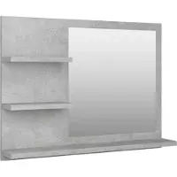 Syfax Miroir de salle de bain gris béton 60x10,5x45cm bois ingénierie