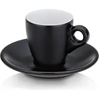 kela Tasse à espresso avec soucoupe set de 4 pièces MATTIA noir