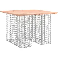 Syfax Table de jardin Gabion Design 100x102x72 cm Bois massif Douglas