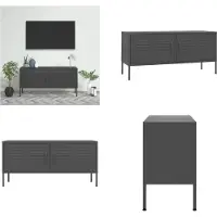 vidaXL Armoire TV Anthracite 105x35x50 cm Acier - Armoire TV - Armoires TV - Armoire Hi-Fi - Armoires Hi-Fi