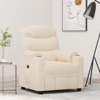 Prolenta Maison Exclusive - Fauteuil relax électrique en tissu crème