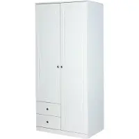 Inter Link Armoire Marieka 2T 2 portes pin blanc